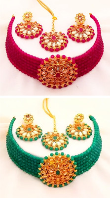 SweetArt Alloy Gold-plated Multicolor Jewellery Set(Pack of 2)