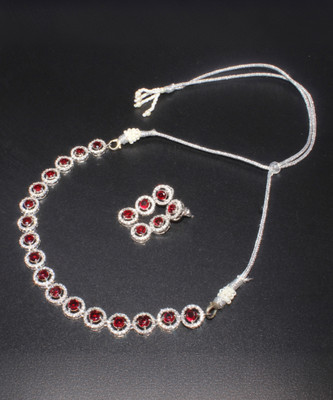 Gleamora Copper Silver Red Jewellery Set(Pack of 3)