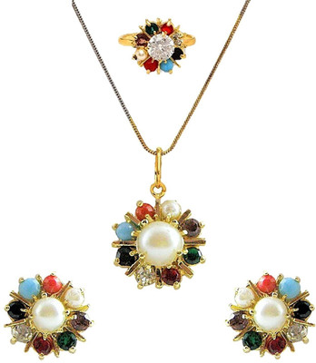 sunhari jewels Alloy Gold-plated Multicolor Jewellery Set(Pack of 1)