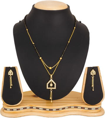 AADITA Alloy Gold-plated Black, Gold Jewellery Set(Pack of 1)