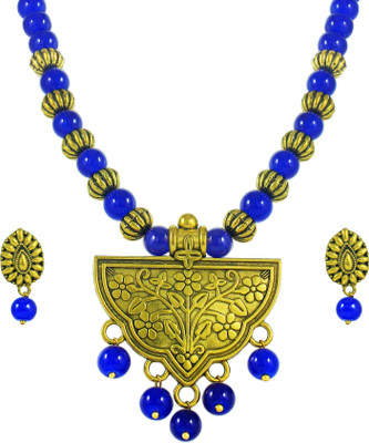 JFL - Jewellery for Less Copper Gold-plated Blue Jewellery Set(Pack of 1)