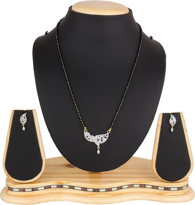 AADITA Alloy Gold-plated Silver, Black Jewellery Set(Pack of 1)