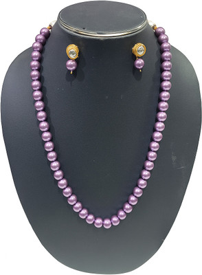 Weldecor Mother of Pearl Purple Jewellery Set(Pack of 1)