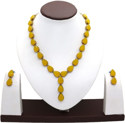 DHIVARA Metal, Alloy Copper Yellow Jewellery Set(Pack of 1)