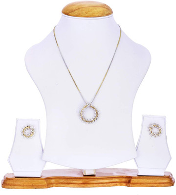 Opus Gems Alloy Gold, White Jewellery Set(Pack of 1)