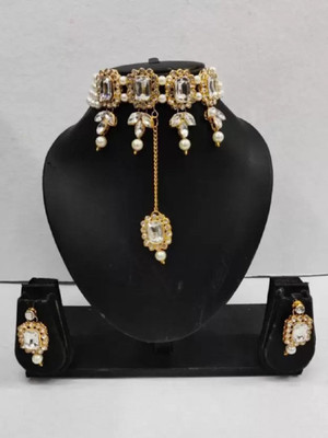 house of common Alloy Gold-plated Black Jewellery Set(Pack of 1)
