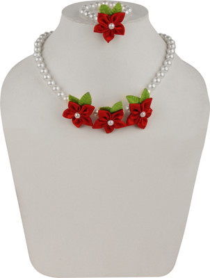 Daizy Mother of Pearl Red Jewellery Set(Pack of 1)