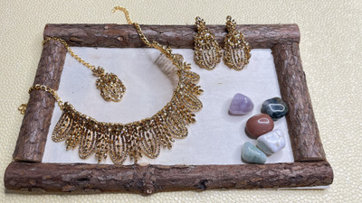 VATSALYA creation Alloy Gold-plated Gold Jewellery Set(Pack of 1)