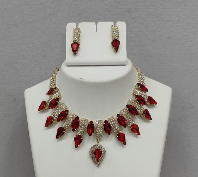 KHWAIHISH Alloy Gold-plated Red, White Jewellery Set(Pack of 1)