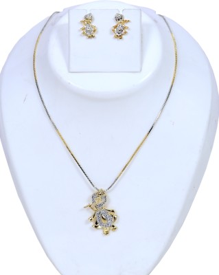 NAKIT Alloy Gold-plated White, Silver, Gold Jewellery Set(Pack of 1)