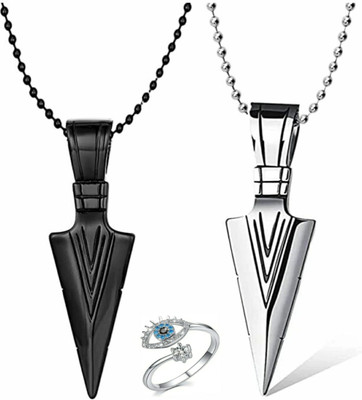 Vipunj Alloy, Stainless Steel Titanium, Sterling Silver, Silver Silver, Black Jewellery Set(Pack of 3)
