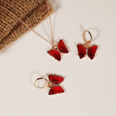 Kord Store Alloy Copper Red Jewellery Set(Pack of 1)