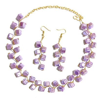 UTTARAI Alloy Gold-plated Purple Jewellery Set(Pack of 1)