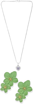 Gauri Fashions Stone Silver, Green Jewellery Set(Pack of 1)
