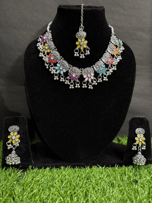 Nitish collectionn Alloy Silver Multicolor Jewellery Set(Pack of 1)