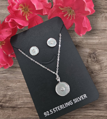 Reva Store Sterling Silver Sterling Silver White Jewellery Set(Pack of 3)