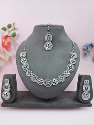 VATSALYA creation Alloy Gold-plated White Jewellery Set(Pack of 1)