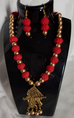 Sujata's Creations Alloy Red Jewellery Set(Pack of 1)