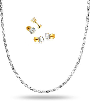 MAATRCHAAYA Brass, Stainless Steel Gold-plated, Sterling Silver Gold, Silver Jewellery Set(Pack of 5)