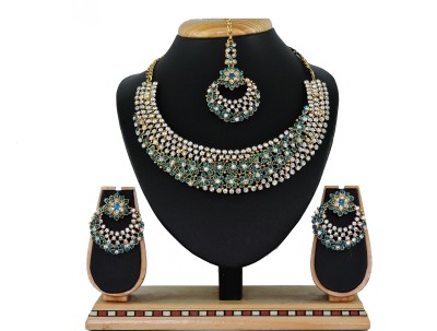 VATSALYA creation Alloy Gold-plated Turquoise Jewellery Set(Pack of 1)