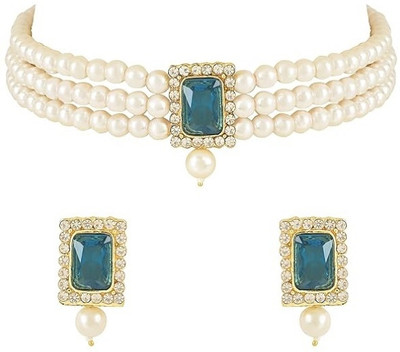 CATALYST Brass Gold-plated Beige Jewellery Set(Pack of 1)