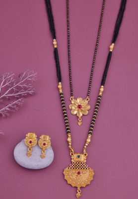 house of common Brass Gold-plated Gold Jewellery Set(Pack of 2)