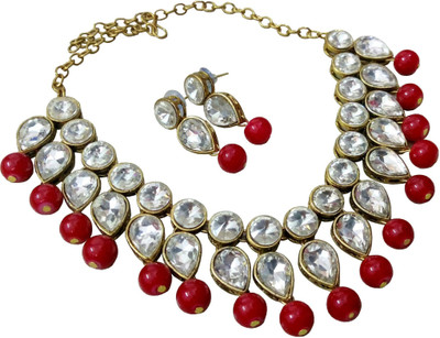 JN Handicraft Brass Red Jewellery Set(Pack of 1)