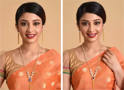 Ronak Fashion Alloy Gold-plated Blue, Red Jewellery Set(Pack of 2)