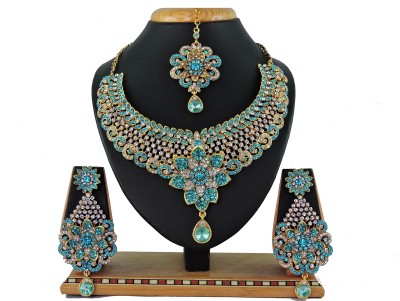 VATSALYA creation Alloy Gold-plated Turquoise Jewellery Set(Pack of 1)