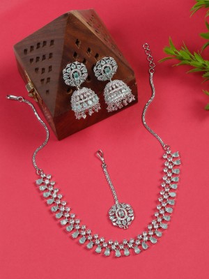 YouBella Alloy Silver Blue Jewellery Set(Pack of 4)