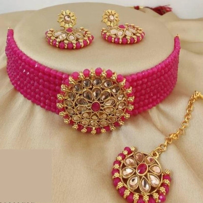 house of common Brass Red Jewellery Set(Pack of 1)