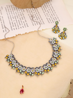 Vedda Brass Gold-plated Silver, Yellow, Green Jewellery Set(Pack of 1)