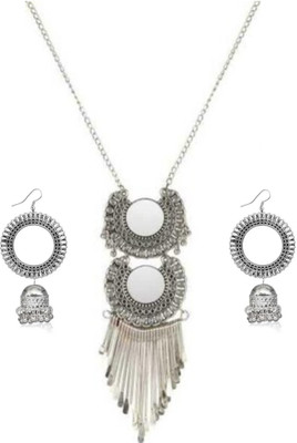 MA Enterprises Metal, Alloy Black Silver Black Jewellery Set(Pack of 1)