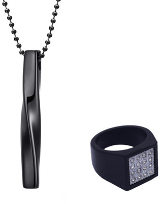 Neerajyoti Alloy Titanium Black Jewellery Set(Pack of 3)