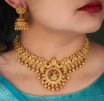 Dham Kul Brass Gold-plated Gold Jewellery Set(Pack of 1)