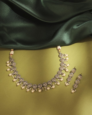 Saloni Fashion Jewellery Brass Gold-plated Brown Jewellery Set(Pack of 3)