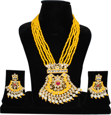 Nifty Crystal Gold-plated Yellow Jewellery Set(Pack of 3)