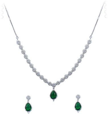 rubira Alloy Silver, Green Jewellery Set(Pack of 1)