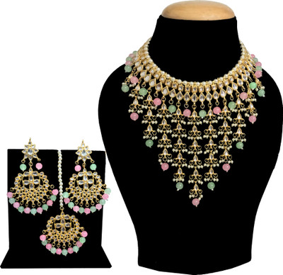 Nsc traders Metal, Glass, Alloy Gold-plated Multicolor Jewellery Set(Pack of 1)