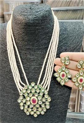 house of common Brass Silver White Jewellery Set(Pack of 1)