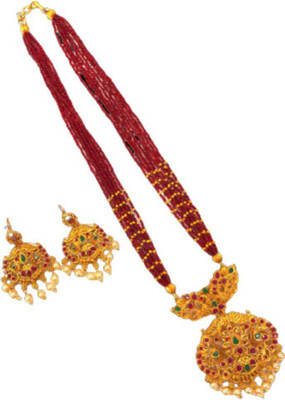Om Art Alloy Gold-plated Multicolor Jewellery Set(Pack of 1)