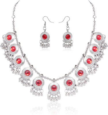 Zooni Collection Alloy Red Jewellery Set(Pack of 1)