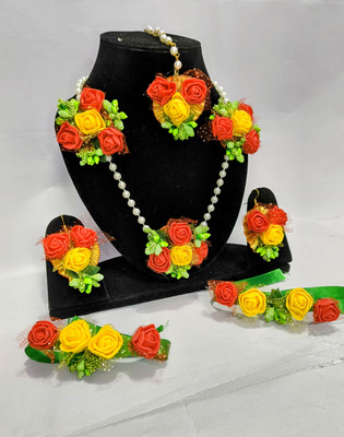 Radharani Creations Fabric Green Jewellery Set(Pack of 1)