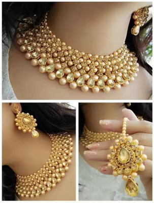 taransha Brass Gold-plated Gold Jewellery Set(Pack of 1)