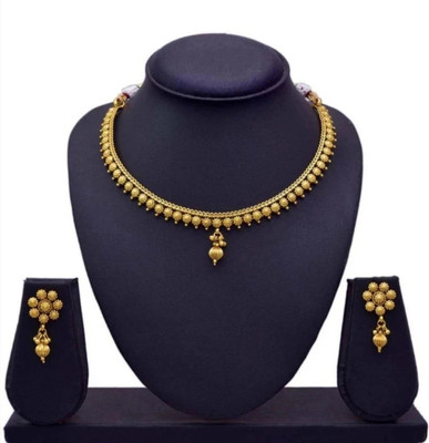 Nik Brass Gold-plated Gold Jewellery Set(Pack of 1)