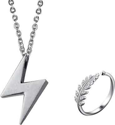 Vipunj Stainless Steel Sterling Silver Silver Jewellery Set(Pack of 2)