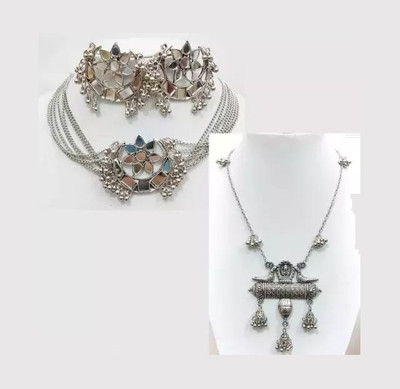 Samridhi DC Alloy Silver Jewellery Set(Pack of 4)