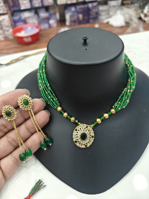 Dado sutho Alloy Gold-plated Green Jewellery Set(Pack of 1)