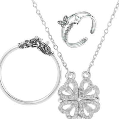 Vipunj Stainless Steel Brass, Silver, Sterling Silver Silver Jewellery Set(Pack of 3)