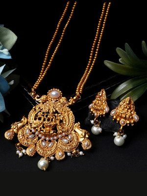 Angel In You Brass Gold-plated White Jewellery Set(Pack of 1)